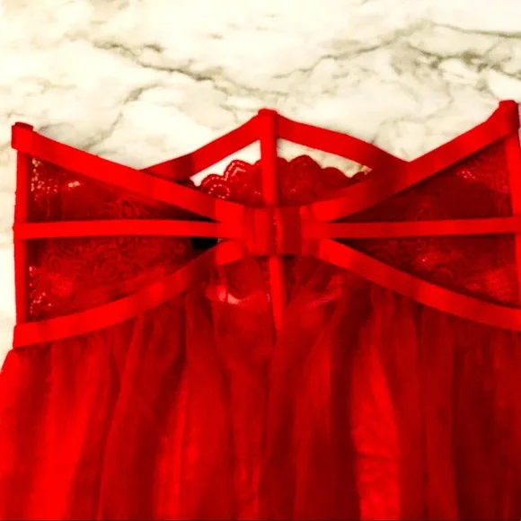 NWOT - Aisling Reine - Harmony in Red - lace waist cincher w/ mesh skirt - Picture 3 of 4